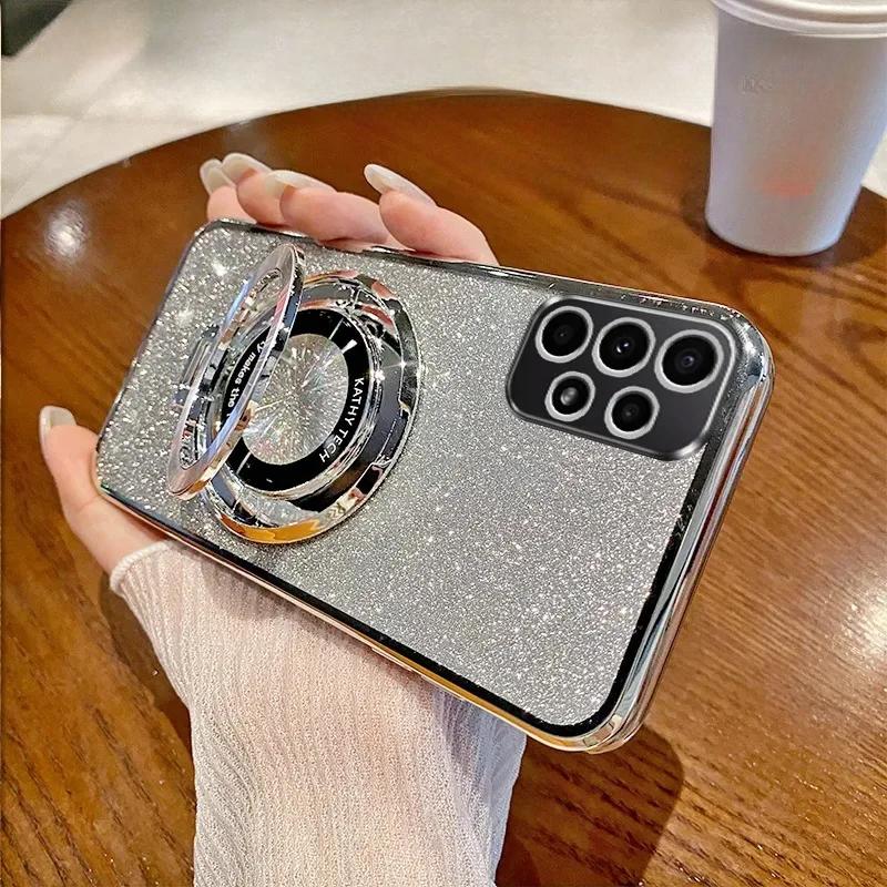 

Чехол-подставка с градиентным блеском для Samsung Galaxy A16 A06 A26 A36 A56 A15 A14 A25 A24 A23 A35 A34 A32 A22 A52 A72 A54 Мягкий чехол A13 4G