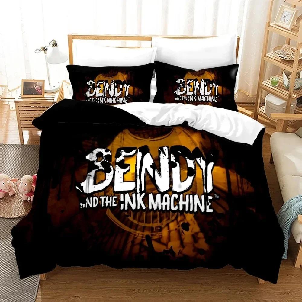 3D Printed Bendy N Ink Machine Bedding Set 3D Printed Suitable for Bedroom Duvet Cover Set With Pillowcases Kids Home Textile