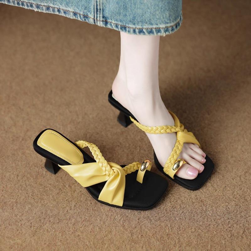 

Fashion With Skirts and Semi-drag Women s Models, Wear 2025 Summer New Fashionable Foreign-style Sandals 35 жёлтый