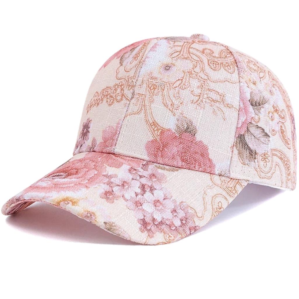 Ny Stil Kvinnors Blommönster Andningsbar Basebollkeps Casual Utomhus Streetwear Sportkeps Kvinnlig Dopamin Modekeps