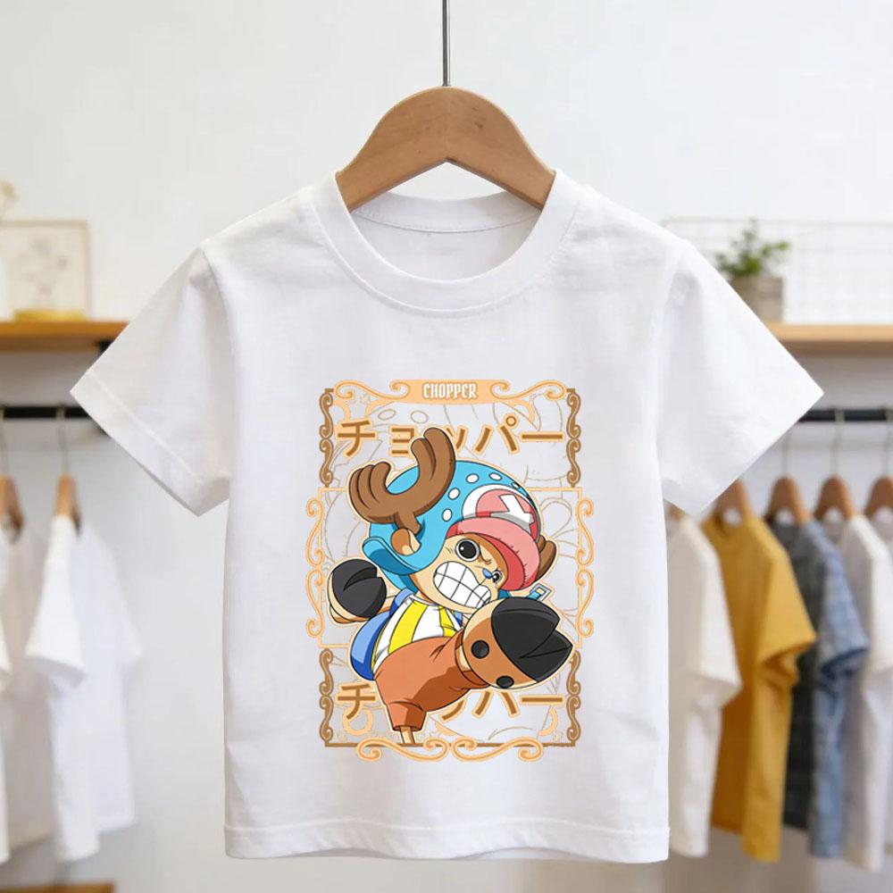 2026 Anime Mens Cotton Top Boy Summer Short Sleeve Childrens Cartoon Print Tshirt Kids Clothes