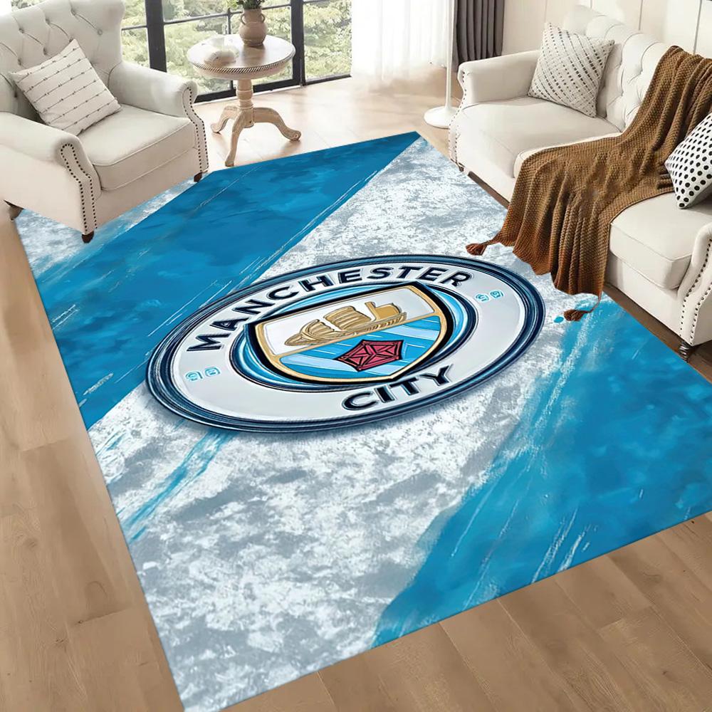 Manchester City Fc Square Rugs Are a Great Choice for Living Rooms, Bedrooms, Home Décor, and As Gifts.