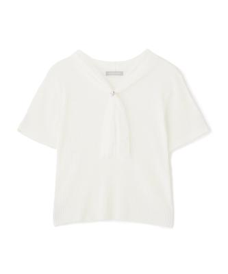 Jill by Jill Stuart Damen Off-White Strickpullover mit Spitzenschal