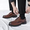2024  genuine leather high-quality sports shoes for men's casual and fashionable business, thick soled low cut formal shoes