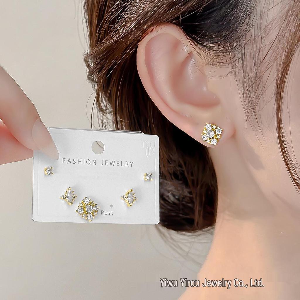 Korean Flower Earrings: S925 Silver, Diamond-Studded, Light Luxury Studs