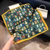 Lightweight Printed Small Square Scarf for Women, Cute Cat Floral Neck Warmer Windproof Bandana Hair Band Silk Scarf for Women