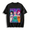 Halloween Fairy Ghost Print Top Besties Festival Vibe Casual Crewneck Pullover Tee Pure Cotton T-shirt