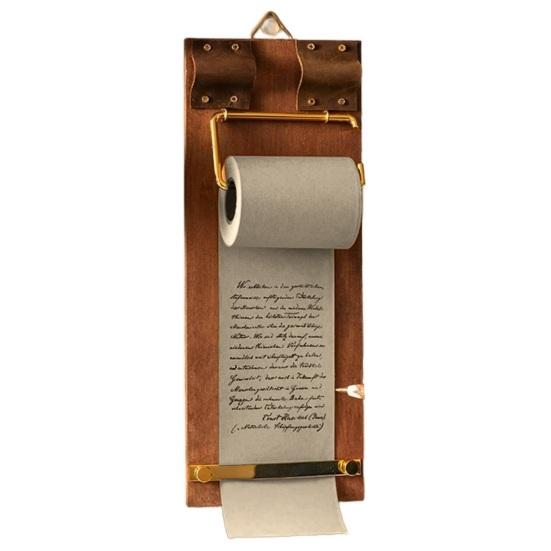 Vintage Scroll Pad with Wooden Roller Tear-Off Memo Paper Dispenser Reusable Hanging Note Board for Home Office