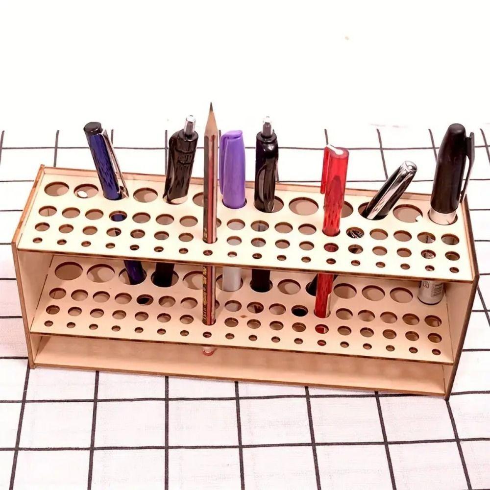 Space Saving Brush Holder Multi Hole Brush Storage Rack New Paintbrush Organizer  Desktop Storage