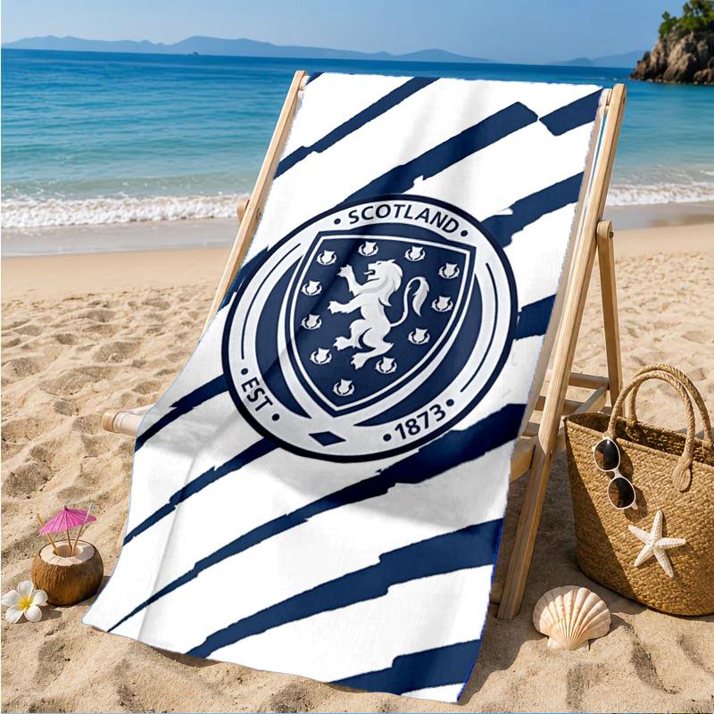 Asciugamano da Spiaggia con Emblema del Leone Rampante della Scozia, Asciugatura Rapida, Facile da Curare, Adatto Sia per il Fitness che per le Vacanze al Mare, Essenziale per lo Sport