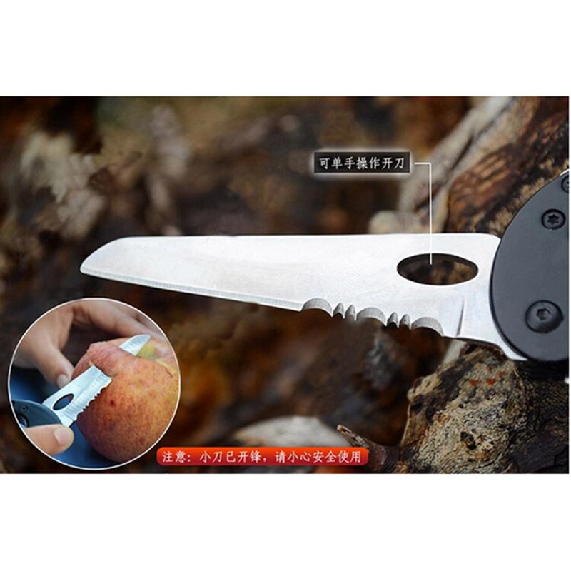 Multifunctional Aluminum Camping Knife Carabiner Keychain Clip with Bottle Opener for Outdoor Activities