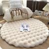 Luxury Cream Faux Fur Rug, 39.37" Round Plush Mat. Cozy & Soft Polyester for Living Room, Bedroom. Machine Washable. Shop Now!