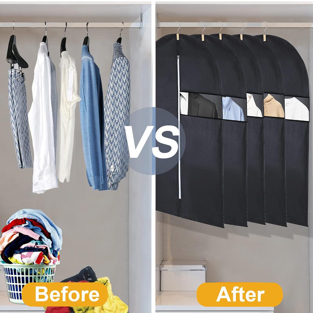 Dustproof Clothing Covers Clothes Dust Cover Coat Suit Dress Protector Hanging Garment Bags Closet Organizer With Zipper