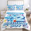 Blue Puppy & Friends Cartoon Print Bedding Set, Kids Educational Show Character Bed Linen(1 * duvet cover + 2 * pillowcase, without core)
