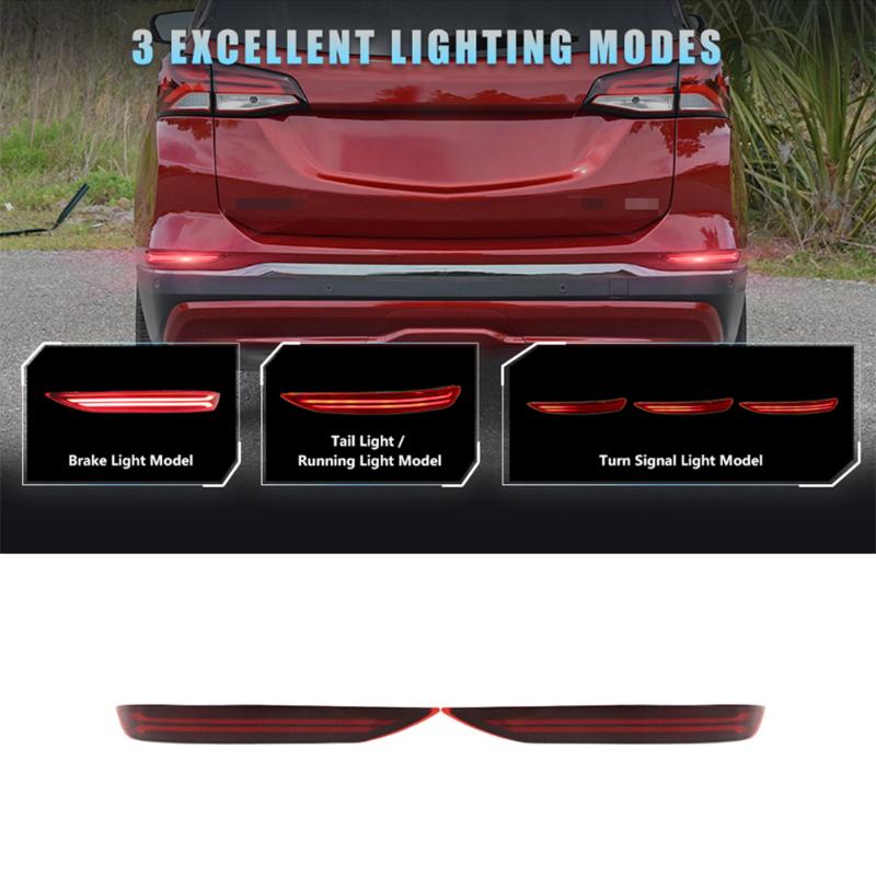 Led Rear Bumper Reflectors Tail Brake Turn Signal Lights For Chevy Equinox 2017- Sequential Light
