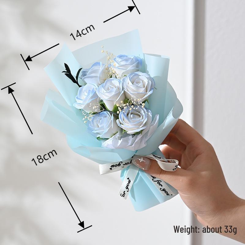 Mini Rose Bouquet Soap Flower - Valentine's Day Gift & Graduation Souvenir Decoration