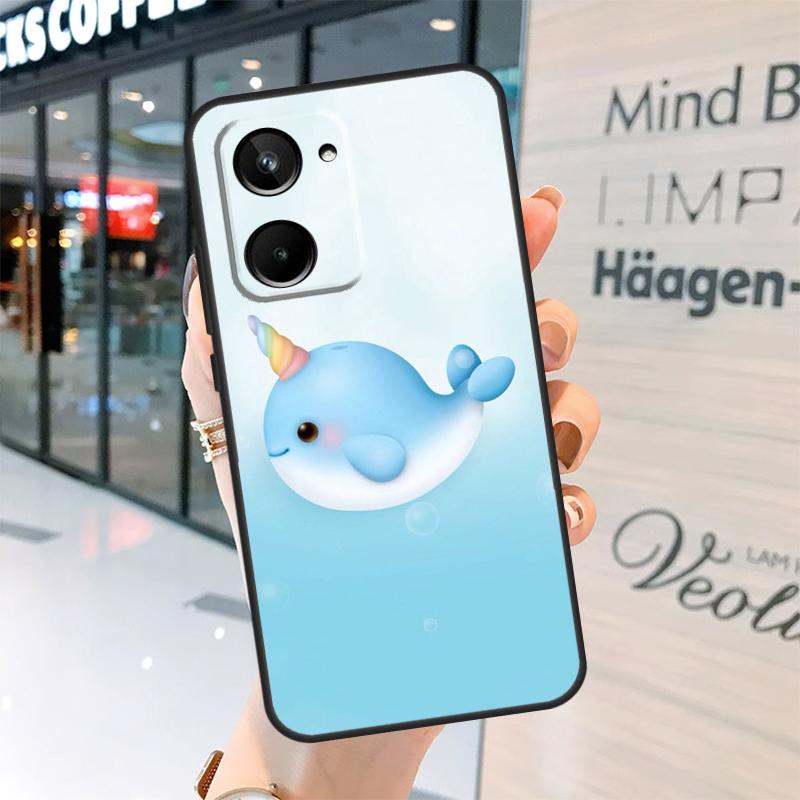 Cute Sea Narwhal Quotes Case For Realme 15 Pro 14 13 11 12 Pro Plus GT7 GT6 C55 C51 C53 C35 C33 C61 C65 C67 C71 C75