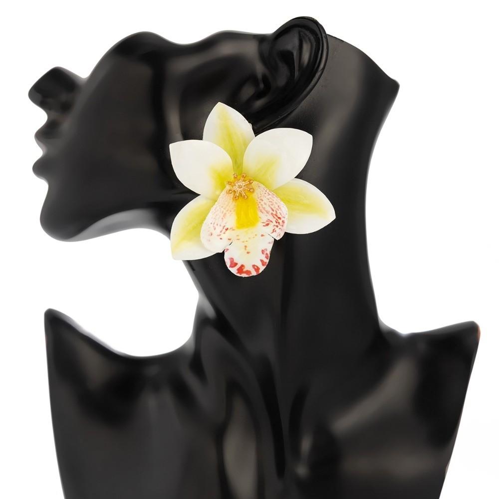 Orchid Clavicle Chain Simulation Simulation Flower Earrings Personality Flower Necklace  Girl