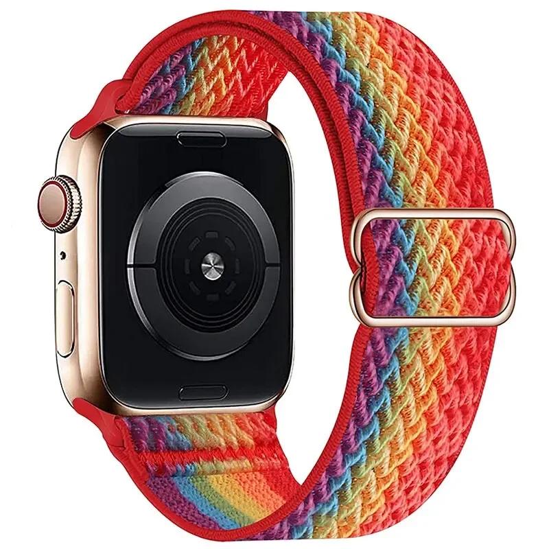 Elastyczny Nylonowy Pasek do Apple Watch ultra 2 49mm Seria 9/8/7 41mm 45mm38/42-40mm/44mm Boho Bransoletka iWatch 6 5 4 3 Se Pasek
