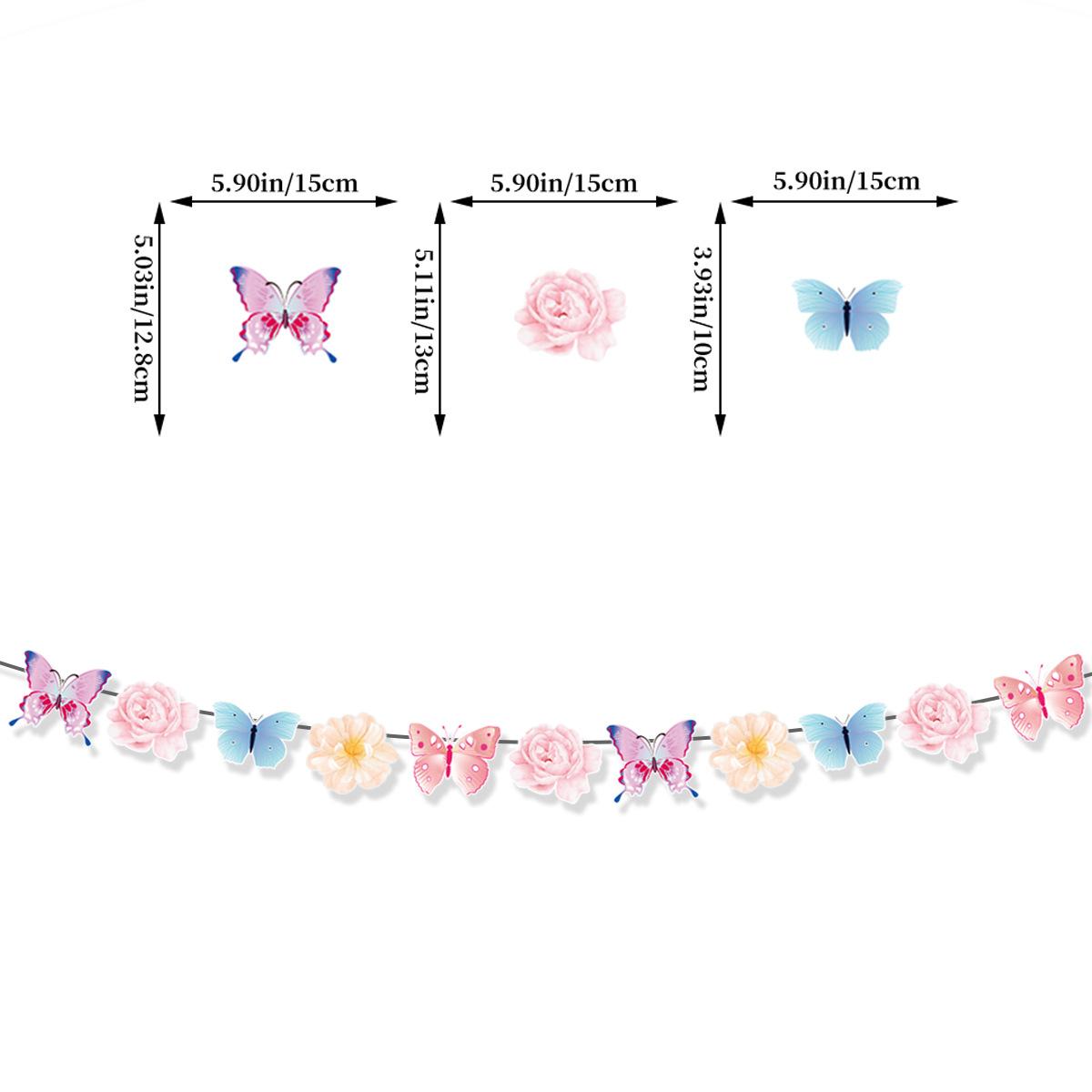 

Spring Girl Princess Birthday Decoration Butterfly Theme Party Arrangement Butterfly Flag Spiral Pendant Butterfly Latte 11 pieces