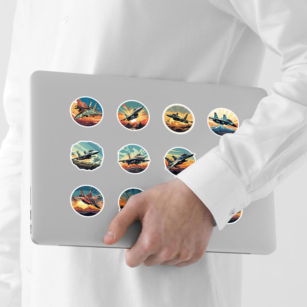 50 Cute Fighter Jet Series Graffiti Stickers for Luggage, Mobile Phones, Waterproof Decorative Stickers, and Stationery Stickers