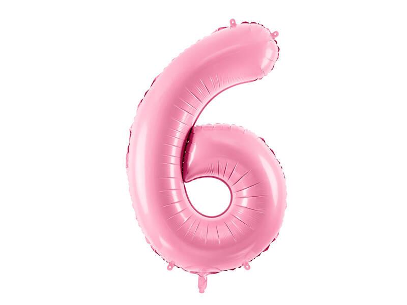 Balon Foliowy Cyfra 6, 86Cm, Różowy
