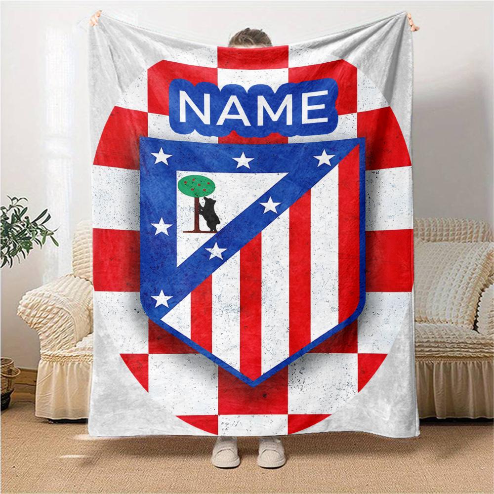 Custom Name Getafe FC Crest Blanket for Couch & Bed, Plush Cozy Fuzzy Blanket Super Soft & Warm Blankets for Fall and Winter. 0908249