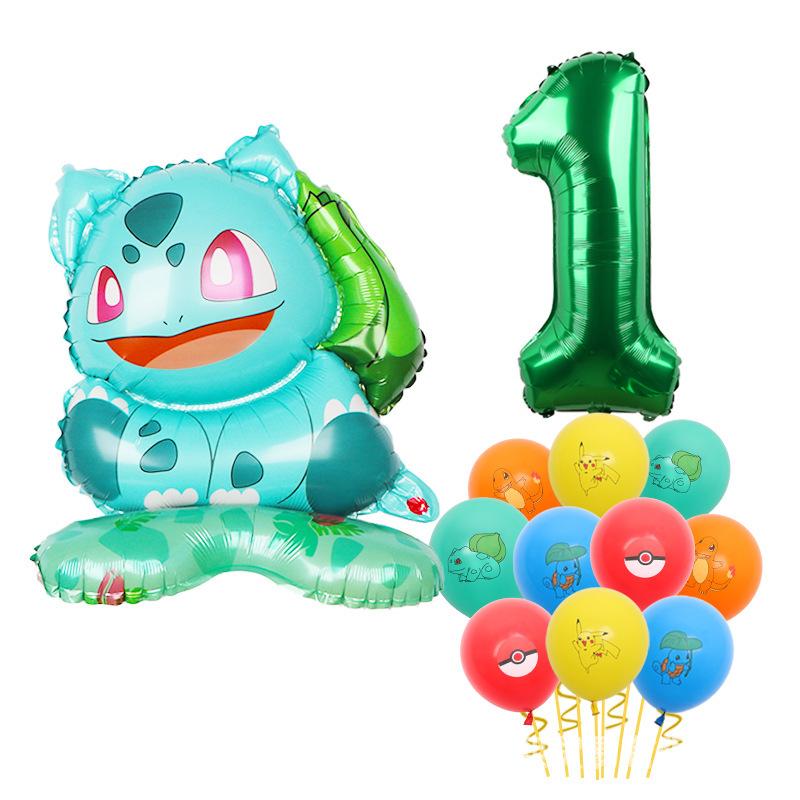 Standing Pokémon Pikachu Squirtle Child Elf Birthday Aluminum Film Printing Latex Balloon Gift