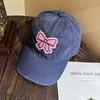 Stylish Bow Cotton Duckbill Cap Sun Protection Baseball Cap With Curved Brim