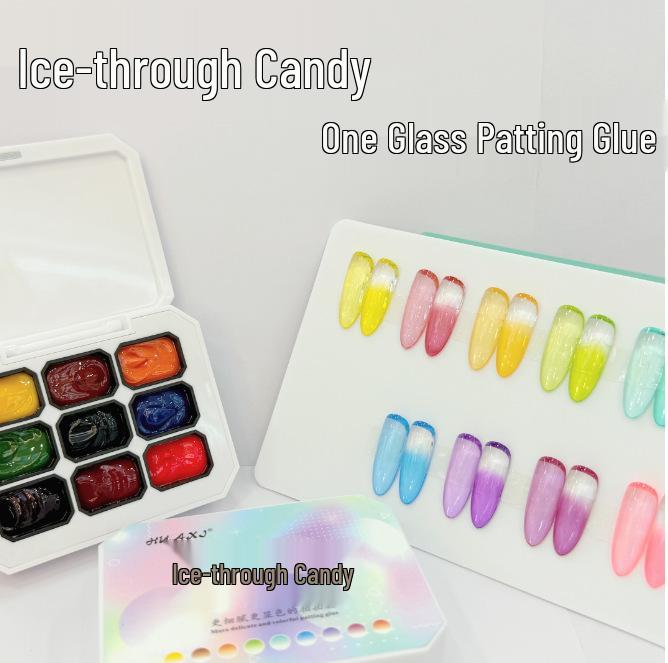 Nuovo Gel Pat Pat: Nove Griglie Nail Art Colore Solido Pittura Blush 2024 - Sfumato Saturo Gradiente, Non Richiede Lavaggio