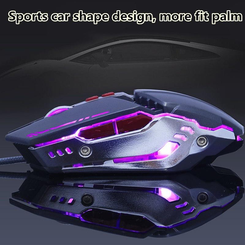 Optical 8 Button  4000DPI Breathing LED Backlit USB Wired Gaming Mouse