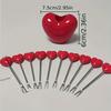 11-Piece Heart-Shaped Dessert Forks Set 10 Forks With Base Stainless Steel Fruit And Cake Forks Romantic Snack Picks