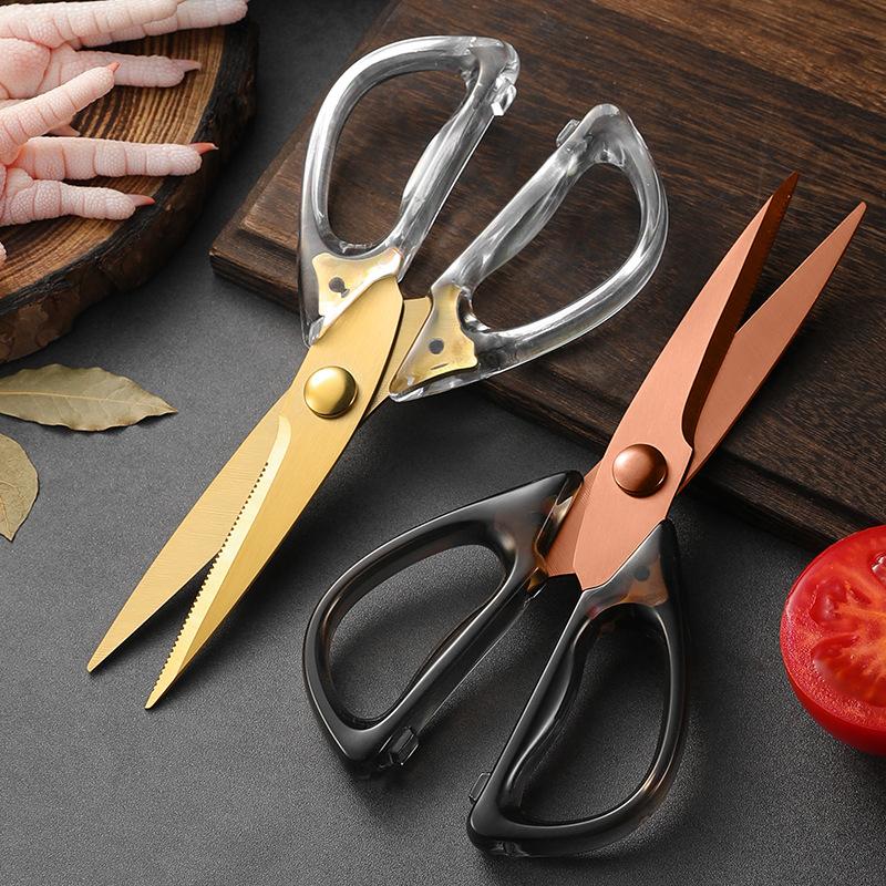 High-Quality Transparent Scissors with Sharp Titanium Blades Kitchen Scissors Household Scissors Office Scissors Paper Cutting Scissors Tailor
