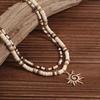 Fashion Cross-Border Sold Jewelry Men Summer Coconut Shell Wooden Bead SUNFLOWER Necklace Minority All-Match Hip Hop Cool Necklace