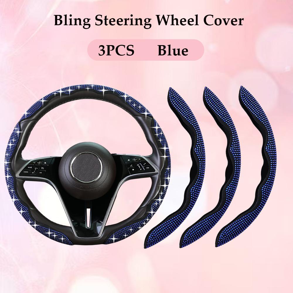 Fashion with Diamond Car Universal 38cm Steering Wheel Cover Colorful Bronzing Diamond BlingBling Steering Wheel Accessories