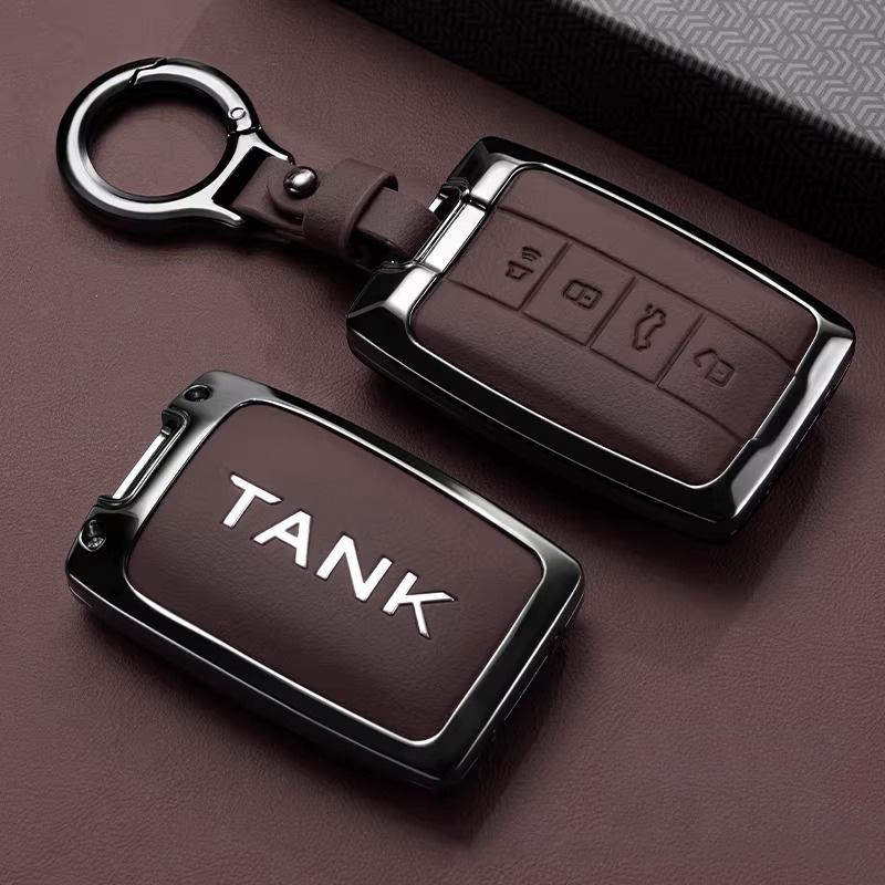 Zinc Alloy Car Key Case Fob For Great Wall Gwm Wey Tank 300 500 Tank300 Tank500 Keychain Cover Shell Accessories