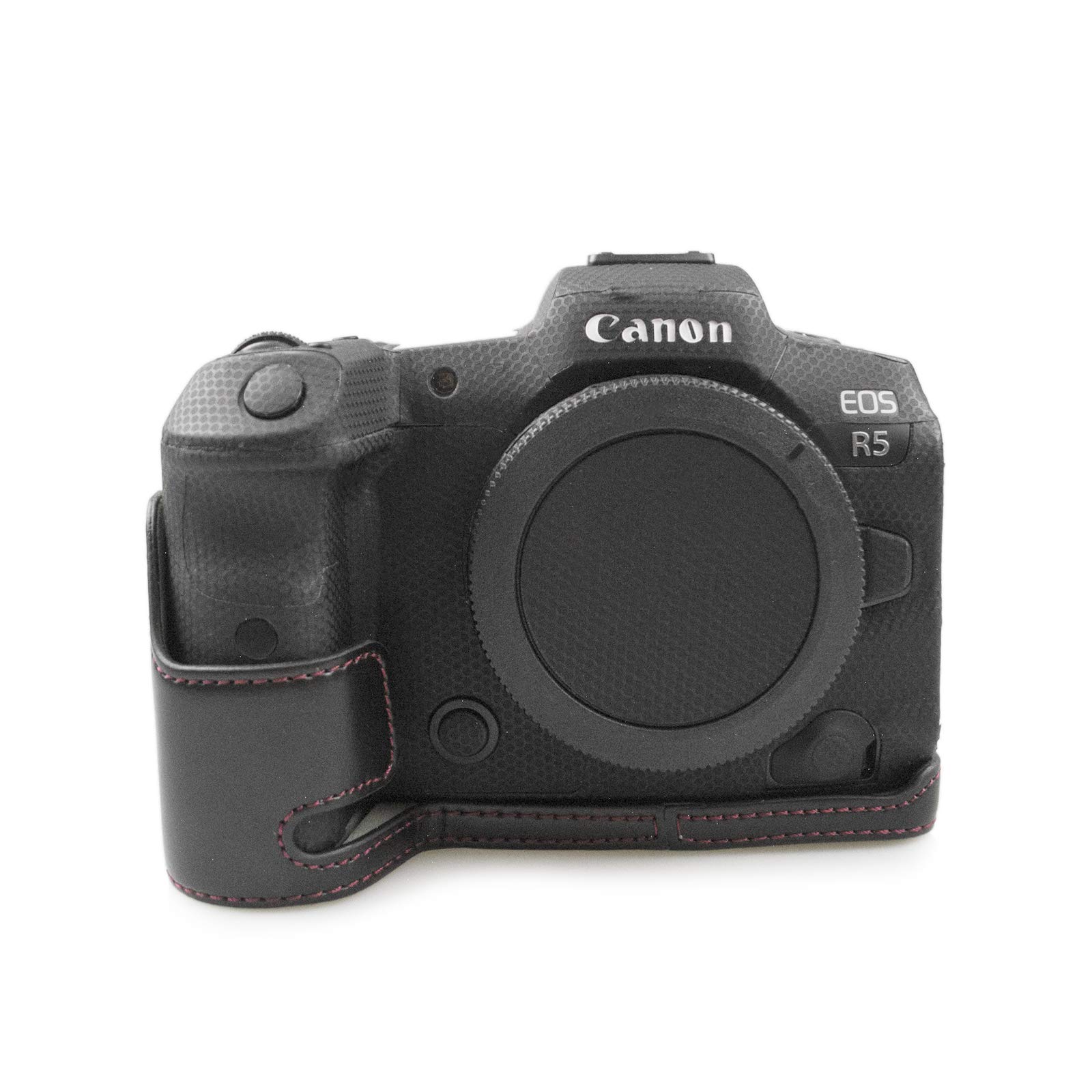 

kinokoo Mirrorless Camera Case for EOS R5/EOS R6, Half Case with Protective PU Leather (Black)