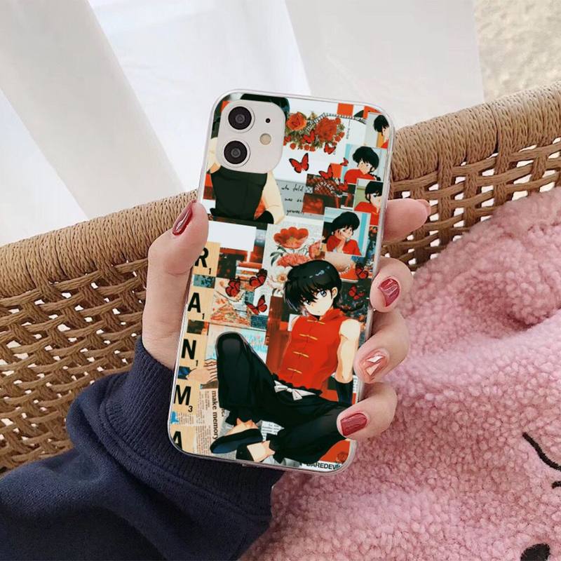 Cartoon Ranma Phone Case for iPhone 11 12 13 mini pro XS MAX 8 7 6 6S Plus X 5S SE 2020 XR cover