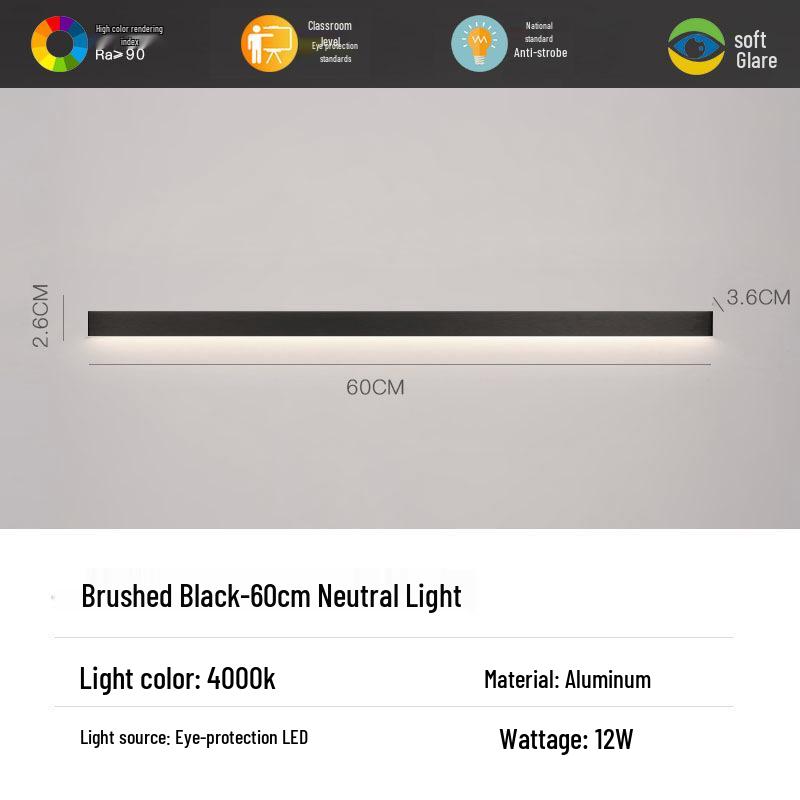 Minimalist Modern Strip Wall Light for Bedroom, Living Room, or Sofa Area
