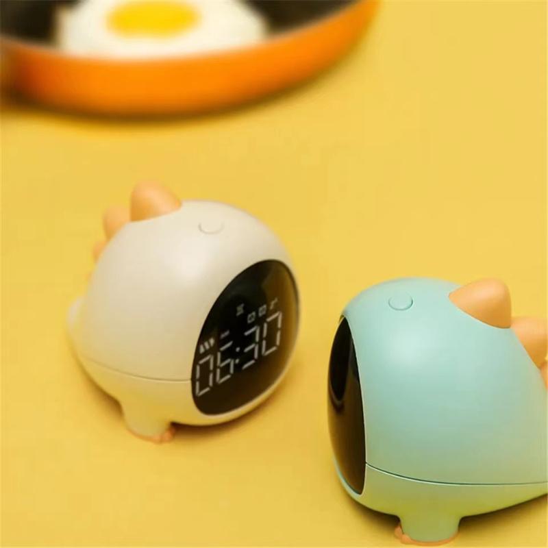 Cartoon Cute Dinosaur Clock Suitable For Children's Silent Learning Large Digital LED Charging Small Alarm Clock Birthday