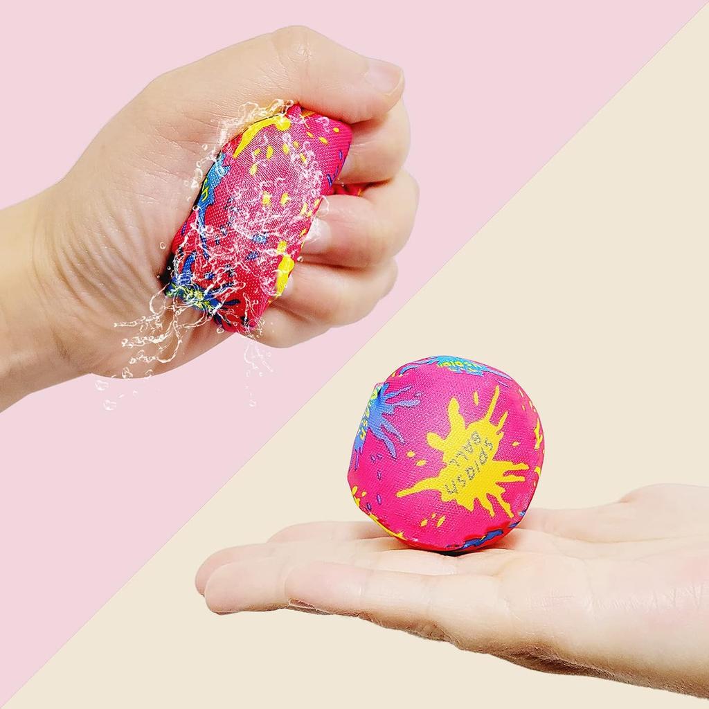 24 Pack 1.9" Water Splash Balls, Reusable Water Balls,Absorbent Soaker Water Balls for Kids,Summer Beach Swimming Pool Party Favors,Kids Pool