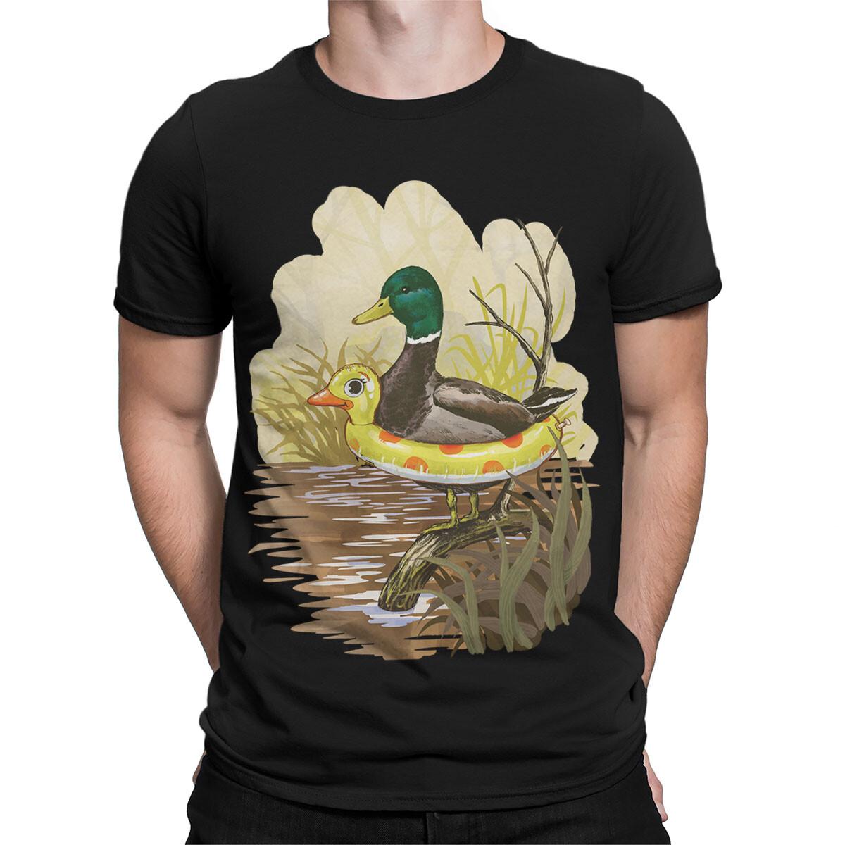 

Футболка в стиле 70-х «Утка на тренировке» с причудливой животной тематикой #SR#T433 L