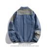 2025 Men's Plus Size Casual Denim Jacket: Trendy Patchwork, Loose Fit
