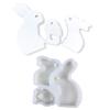 Desk Ornament Mould Flexible Silicone Mold for 3 Rabbit Family Figurine Decoration Gypsum Mold Jewelry Making Supplies