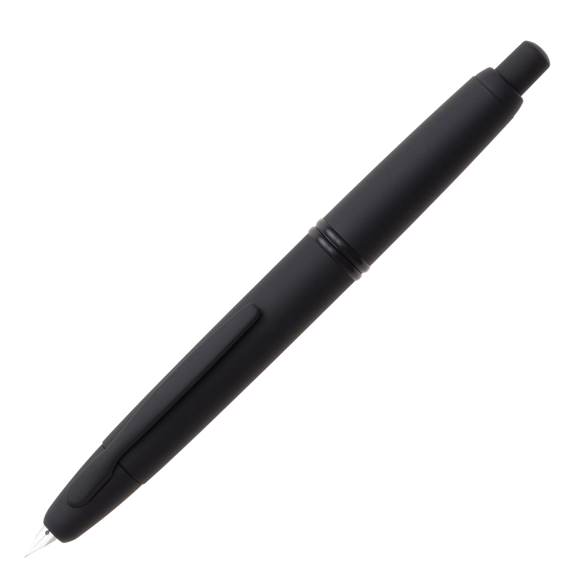 PILOT Capless Fountain Medium Nib Matte 18K Gold Pen, (M), Black, FC18SRBMM, Nib.
