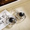 Women's Fashion Tone Hoop Earrings, Large Statement Drop Earrings for Daily and Party Wear