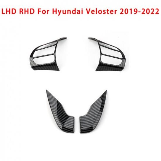 Carbon Tuning Steering Wheel Frame Button Cover Trim For Hyundai Veloster 19-22 A