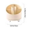 Beige Spinning Makeup Brush Holder Large Capacity Makeup Brush Storage Box  for Home