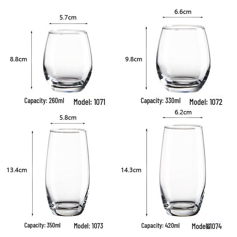 ZISIZ Handmade Glass Water Cup