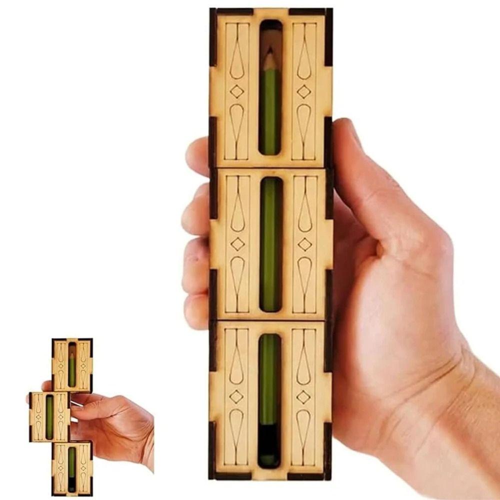

Educational Finger Magic Trick Toy Assembling Magic Pencil Box Wooden DIY Magic Set Kids Gifts Style 3